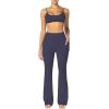imageSunzel Sunzfly Womens Mini Flare Leggings with Pockets High Waisted Tummy Control Yoga Pants Bootcut Workout Gym CasualAsh Blue