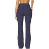 imageSunzel Sunzfly Womens Mini Flare Leggings with Pockets High Waisted Tummy Control Yoga Pants Bootcut Workout Gym CasualAsh Blue