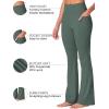 imageSunzel Sunzfly Womens Mini Flare Leggings with Pockets High Waisted Tummy Control Yoga Pants Bootcut Workout Gym CasualAsh Green