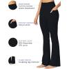 imageSunzel Sunzfly Womens Mini Flare Leggings with Pockets High Waisted Tummy Control Yoga Pants Bootcut Workout Gym CasualBlack
