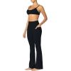 imageSunzel Sunzfly Womens Mini Flare Leggings with Pockets High Waisted Tummy Control Yoga Pants Bootcut Workout Gym CasualBlack