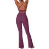 imageSunzel Sunzfly Womens Mini Flare Leggings with Pockets High Waisted Tummy Control Yoga Pants Bootcut Workout Gym CasualItalian Plum