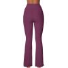 imageSunzel Sunzfly Womens Mini Flare Leggings with Pockets High Waisted Tummy Control Yoga Pants Bootcut Workout Gym CasualItalian Plum