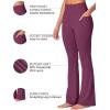 imageSunzel Sunzfly Womens Mini Flare Leggings with Pockets High Waisted Tummy Control Yoga Pants Bootcut Workout Gym CasualItalian Plum