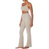 imageSunzel Sunzfly Womens Mini Flare Leggings with Pockets High Waisted Tummy Control Yoga Pants Bootcut Workout Gym CasualMisty Moon