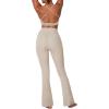 imageSunzel Sunzfly Womens Mini Flare Leggings with Pockets High Waisted Tummy Control Yoga Pants Bootcut Workout Gym CasualMisty Moon