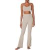 imageSunzel Sunzfly Womens Mini Flare Leggings with Pockets High Waisted Tummy Control Yoga Pants Bootcut Workout Gym CasualMisty Moon
