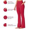 imageSunzel Sunzfly Womens Mini Flare Leggings with Pockets High Waisted Tummy Control Yoga Pants Bootcut Workout Gym CasualScarlet Smile