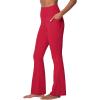 imageSunzel Sunzfly Womens Mini Flare Leggings with Pockets High Waisted Tummy Control Yoga Pants Bootcut Workout Gym CasualScarlet Smile