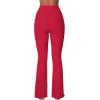imageSunzel Sunzfly Womens Mini Flare Leggings with Pockets High Waisted Tummy Control Yoga Pants Bootcut Workout Gym CasualScarlet Smile