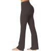 imageSunzel Sunzfly Womens Mini Flare Leggings with Pockets High Waisted Tummy Control Yoga Pants Bootcut Workout Gym CasualSeal Brown