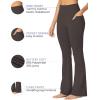 imageSunzel Sunzfly Womens Mini Flare Leggings with Pockets High Waisted Tummy Control Yoga Pants Bootcut Workout Gym CasualSeal Brown