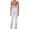 imageSunzel Sunzfly Womens Mini Flare Leggings with Pockets High Waisted Tummy Control Yoga Pants Bootcut Workout Gym CasualWinter Sky