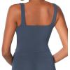imageSunzel Womens Double Lined Tank Top Sleeveless Square Neck Crop Top Yoga ampamp Fitness Fitted Workout Casual Activewear ShirtAsh Blue