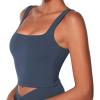 imageSunzel Womens Double Lined Tank Top Sleeveless Square Neck Crop Top Yoga ampamp Fitness Fitted Workout Casual Activewear ShirtAsh Blue