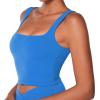 imageSunzel Womens Double Lined Tank Top Sleeveless Square Neck Crop Top Yoga ampamp Fitness Fitted Workout Casual Activewear ShirtClassic Blue