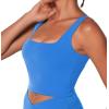 imageSunzel Womens Double Lined Tank Top Sleeveless Square Neck Crop Top Yoga ampamp Fitness Fitted Workout Casual Activewear ShirtClassic Blue