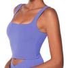 imageSunzel Womens Double Lined Tank Top Sleeveless Square Neck Crop Top Yoga ampamp Fitness Fitted Workout Casual Activewear ShirtPeriwinkle