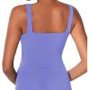 imageSunzel Womens Double Lined Tank Top Sleeveless Square Neck Crop Top Yoga ampamp Fitness Fitted Workout Casual Activewear ShirtPeriwinkle