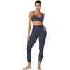 imageSunzfly Invisible Butt Scrunch Workout Leggings with Pockets for Women No Front Seam Gym Yoga Pants with Tummy ControlAsh Blue
