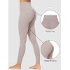 imageSunzfly Invisible Butt Scrunch Workout Leggings with Pockets for Women No Front Seam Gym Yoga Pants with Tummy ControlBeige