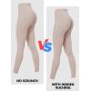 imageSunzfly Invisible Butt Scrunch Workout Leggings with Pockets for Women No Front Seam Gym Yoga Pants with Tummy ControlBeige