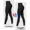 imageSunzfly Invisible Butt Scrunch Workout Leggings with Pockets for Women No Front Seam Gym Yoga Pants with Tummy ControlBlack