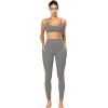 imageSunzfly Invisible Butt Scrunch Workout Leggings with Pockets for Women No Front Seam Gym Yoga Pants with Tummy ControlCharcoal Gray