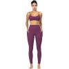 imageSunzfly Invisible Butt Scrunch Workout Leggings with Pockets for Women No Front Seam Gym Yoga Pants with Tummy ControlCherry Red