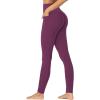 imageSunzfly Invisible Butt Scrunch Workout Leggings with Pockets for Women No Front Seam Gym Yoga Pants with Tummy ControlCherry Red