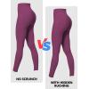 imageSunzfly Invisible Butt Scrunch Workout Leggings with Pockets for Women No Front Seam Gym Yoga Pants with Tummy ControlCherry Red