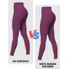 imageSunzfly Invisible Butt Scrunch Workout Leggings with Pockets for Women No Front Seam Gym Yoga Pants with Tummy ControlCherry Red