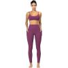 imageSunzfly Invisible Butt Scrunch Workout Leggings with Pockets for Women No Front Seam Gym Yoga Pants with Tummy ControlCherry Red