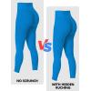 imageSunzfly Invisible Butt Scrunch Workout Leggings with Pockets for Women No Front Seam Gym Yoga Pants with Tummy ControlClassic Blue