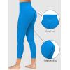 imageSunzfly Invisible Butt Scrunch Workout Leggings with Pockets for Women No Front Seam Gym Yoga Pants with Tummy ControlClassic Blue