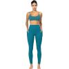 imageSunzfly Invisible Butt Scrunch Workout Leggings with Pockets for Women No Front Seam Gym Yoga Pants with Tummy ControlDeep Lagoon