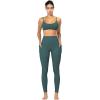 imageSunzfly Invisible Butt Scrunch Workout Leggings with Pockets for Women No Front Seam Gym Yoga Pants with Tummy ControlJasper Green