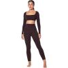 imageSunzfly Invisible Butt Scrunch Workout Leggings with Pockets for Women No Front Seam Gym Yoga Pants with Tummy ControlLeopard Chocolate Brown