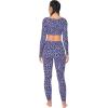 imageSunzfly Invisible Butt Scrunch Workout Leggings with Pockets for Women No Front Seam Gym Yoga Pants with Tummy ControlLeopard Periwinkle