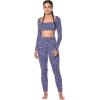 imageSunzfly Invisible Butt Scrunch Workout Leggings with Pockets for Women No Front Seam Gym Yoga Pants with Tummy ControlLeopard Periwinkle