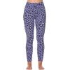 imageSunzfly Invisible Butt Scrunch Workout Leggings with Pockets for Women No Front Seam Gym Yoga Pants with Tummy ControlLeopard Periwinkle