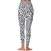 imageSunzfly Invisible Butt Scrunch Workout Leggings with Pockets for Women No Front Seam Gym Yoga Pants with Tummy ControlLeopard White