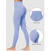 imageSunzfly Invisible Butt Scrunch Workout Leggings with Pockets for Women No Front Seam Gym Yoga Pants with Tummy ControlLight Blue