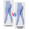 imageSunzfly Invisible Butt Scrunch Workout Leggings with Pockets for Women No Front Seam Gym Yoga Pants with Tummy ControlLight Blue