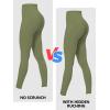imageSunzfly Invisible Butt Scrunch Workout Leggings with Pockets for Women No Front Seam Gym Yoga Pants with Tummy ControlOlive Green