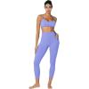 imageSunzfly Invisible Butt Scrunch Workout Leggings with Pockets for Women No Front Seam Gym Yoga Pants with Tummy ControlPeriwinkle