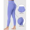 imageSunzfly Invisible Butt Scrunch Workout Leggings with Pockets for Women No Front Seam Gym Yoga Pants with Tummy ControlPeriwinkle