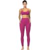 imageSunzfly Invisible Butt Scrunch Workout Leggings with Pockets for Women No Front Seam Gym Yoga Pants with Tummy ControlSangria