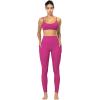 imageSunzfly Invisible Butt Scrunch Workout Leggings with Pockets for Women No Front Seam Gym Yoga Pants with Tummy ControlSangria