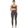 imageSunzfly Invisible Butt Scrunch Workout Leggings with Pockets for Women No Front Seam Gym Yoga Pants with Tummy ControlSeal Brown